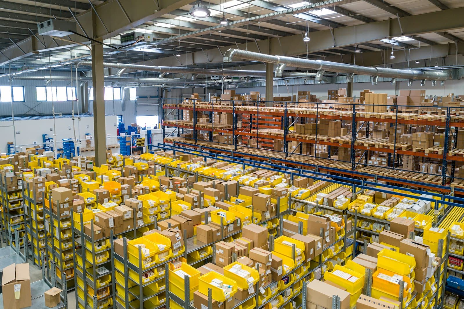 Warehouse with goods ready for dispatch